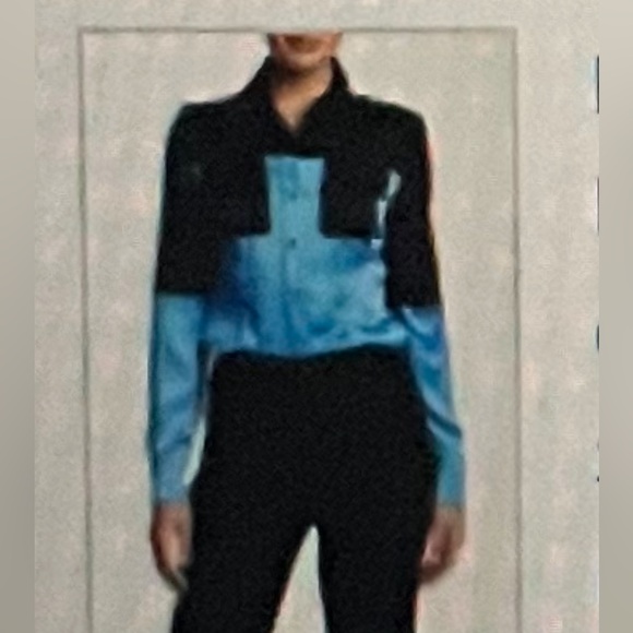 L.A.M.B. Hammered Silk Blouse Size 6 Color Regatta Blue-Black NWOT - Picture 3 of 14